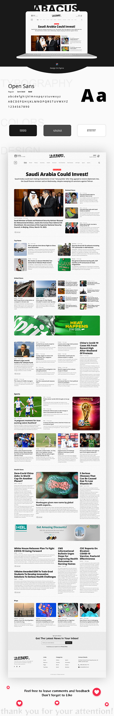 ABACUS. | Newspaper Website Landing Page figma