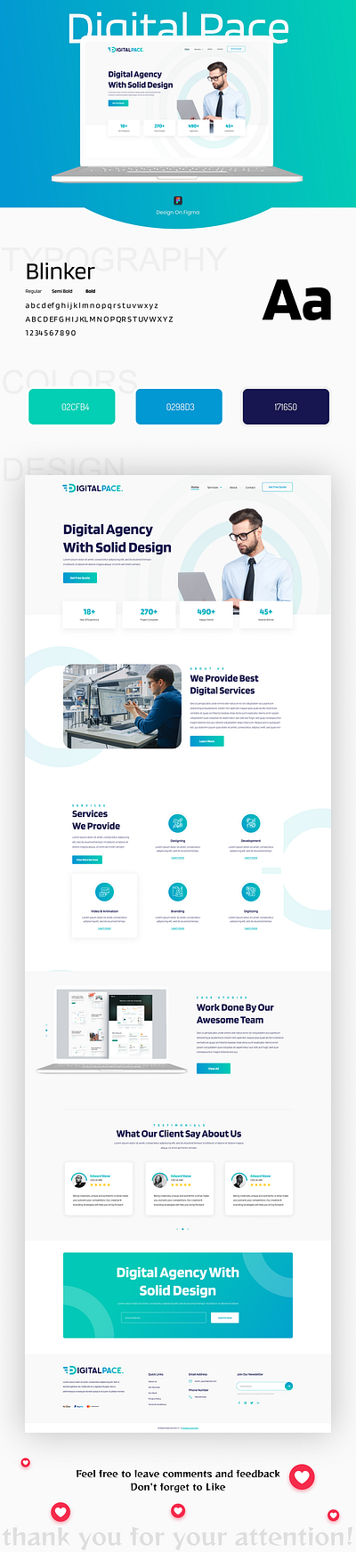 DigitalPace | Digital Agency Website Landing Page figma