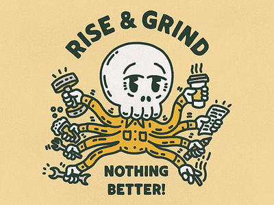 Rise and Grind branding california design graphic design illustration logo west coast