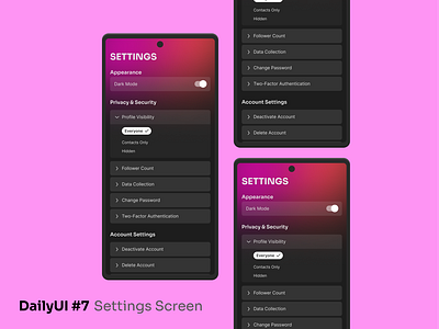 Daily UI Challenge #7 - Settings Page design figma mockup ui uiux