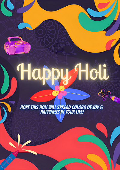 Amazing Holi Festival Greeting Design! festival of holi