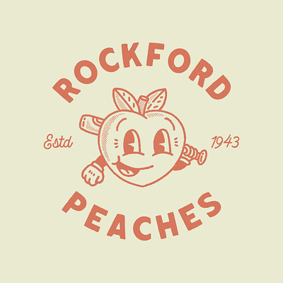 Rockford Peaches branding california design graphic design illustration logo west coast