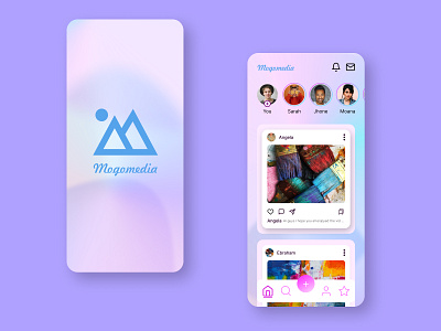 Social app Mogomedia 3d logo ui