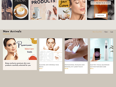 Beauty Shopify Store Design beauty store brainstorming branding ecommerce ecommerce automation graphic design logo design niche research product sourcing shopify shopify store supplier research ui