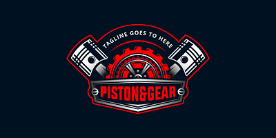 Automotive piston workshop service logo logotype modern service