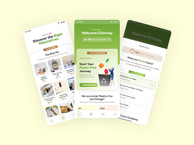 Plastic to Sustainable Alternative Design Concept home page ui inspiration plastic plastic fee sustainable ui ui design uiux