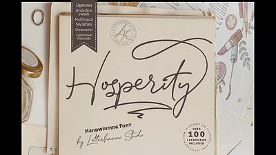 Hosperity Font branding calligraphy design font handwritten illustration logo script font typeface