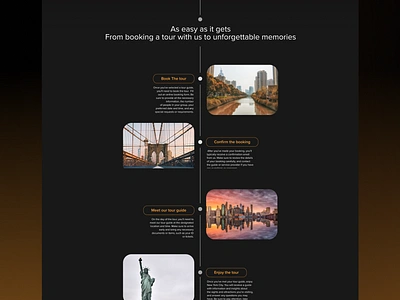 Landing Page for NYC guided tours dark mode excursion figma guided tours landing page newyorkcity tours ui ux webdesign