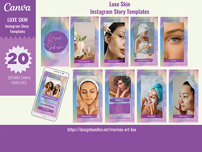 Luxe Skin Instagram Story Templates branding graphic design instagram instagram templates social media typography