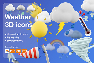 Weather 3D icons 3d 3d design 3d icon 3d weather icon app cartoon cartoon icon design graphic design icon icon set illustration motion graphics ui ux weather weather icon web design