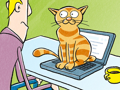 Cat's life! cartoon cat character design comic graphic design hand drawn illustration