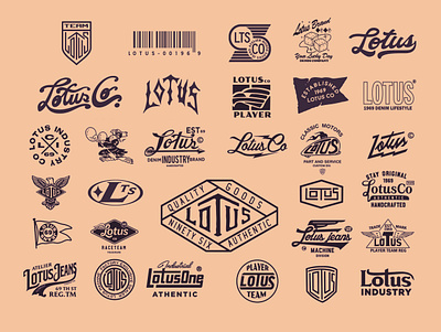 Badges for Lotus jeans apparel design branding design graphic design illustration layouts