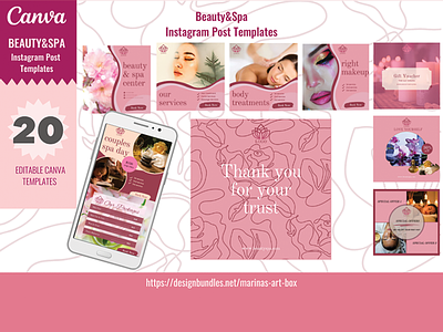 Beauty&Spa Instagram Posts beauty saloon canva templates instagram instagram templates spa women