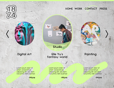 1874 Art Studio Website Design design graphic design ui web design