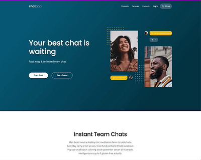 Landing Page Concept - ChatApp app design landing page ui webflow website