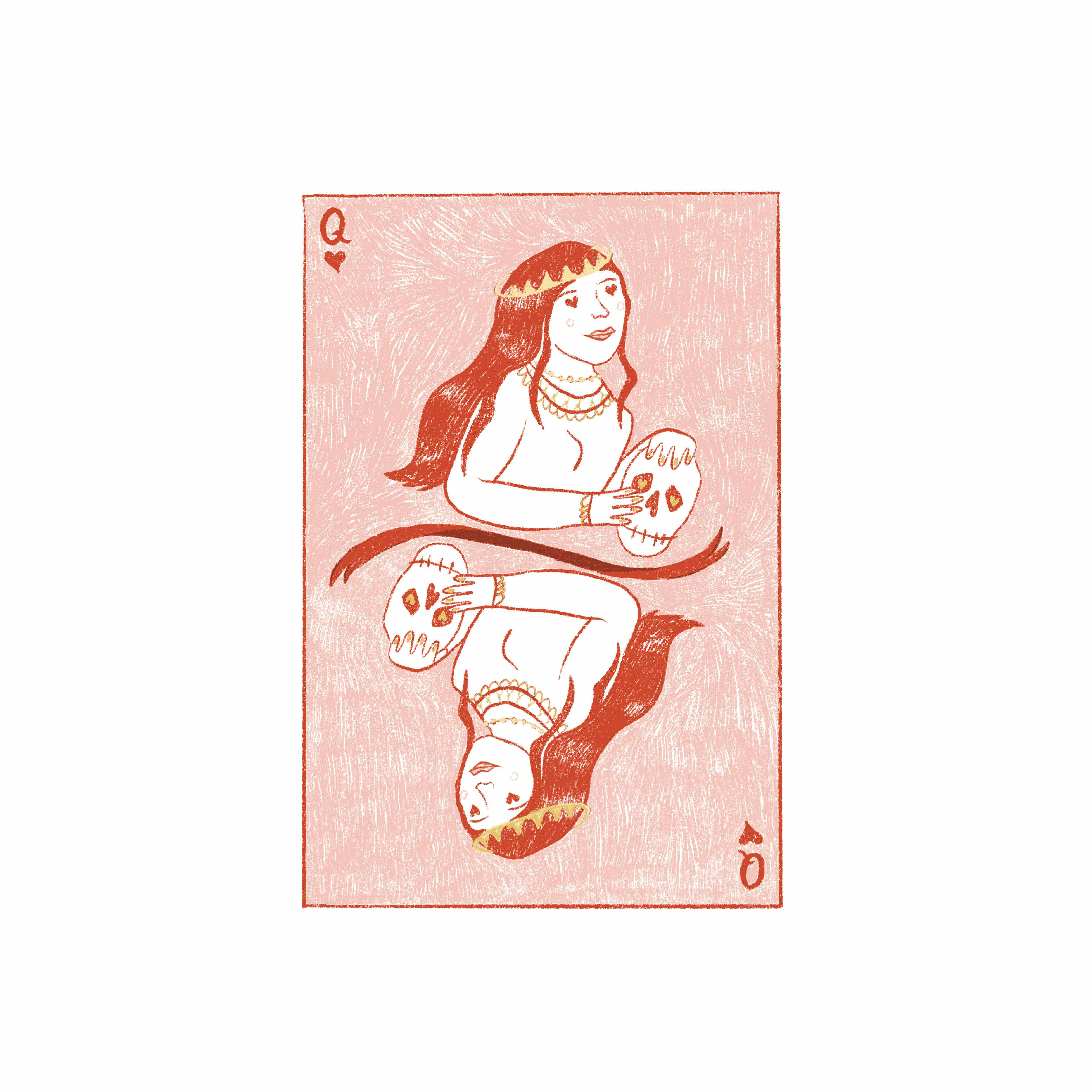 Queen of Hearts design digital drawing graphic design illustration lettering playing card procreate