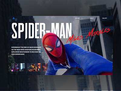 Spider-man Miles Morales Concept Website design games ui web design