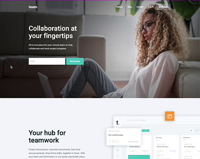 Website Concept - Team App app blog design ui webflow website