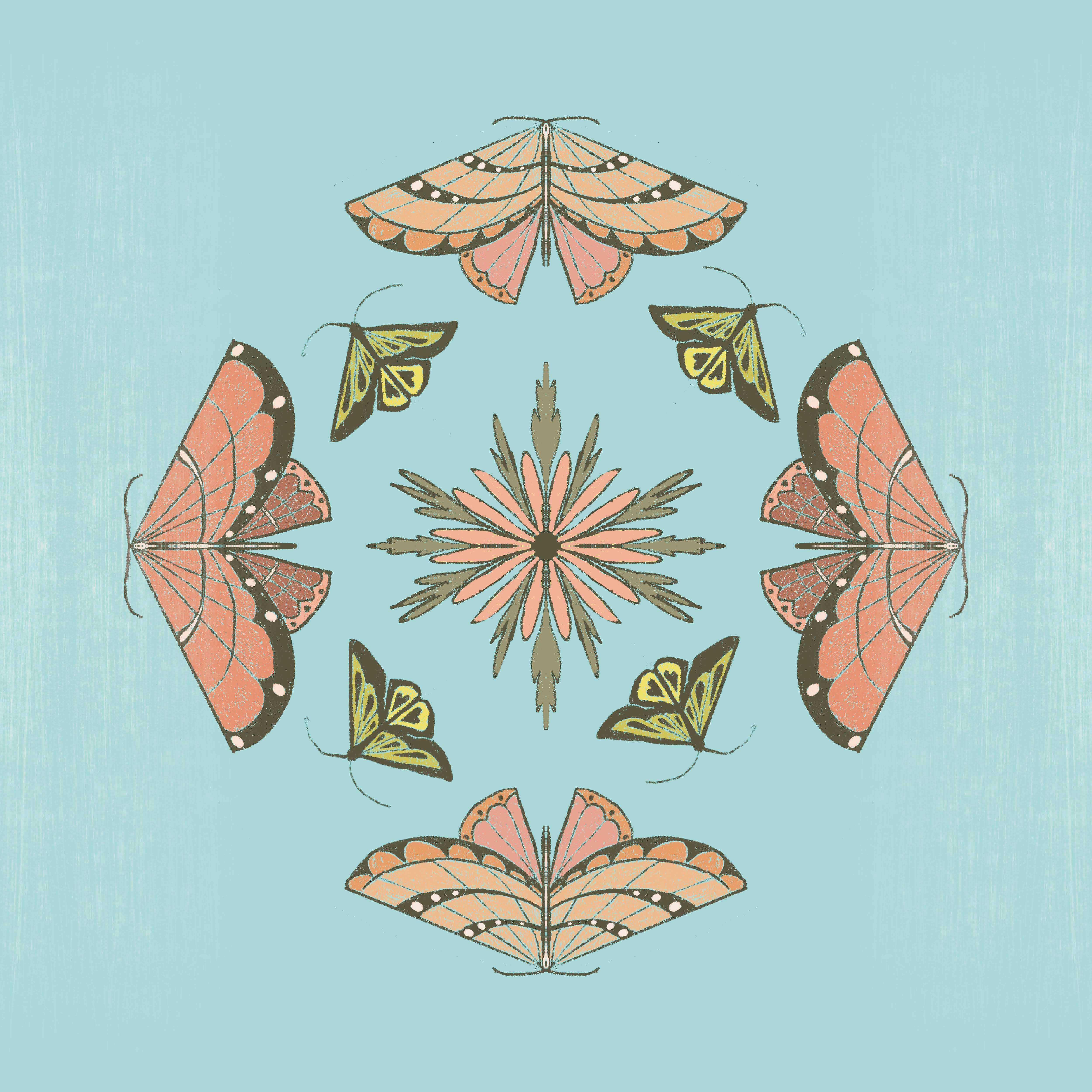 Butterflies in Spring butterfly design digital art digital drawing illustration mandala procreate