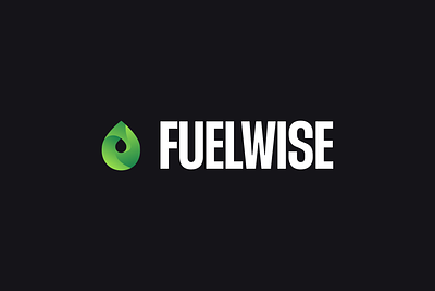 FuelWise logotype app business design environment figma fuel graphic design green logo logotype shade shades shadow ui white