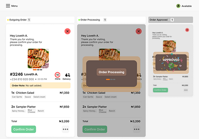 Food app ui