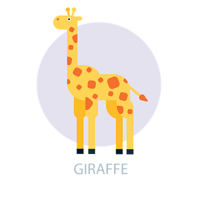 Flat Art Illustration, Giraffa flat design graphic design illustration vector