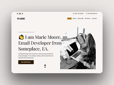 Marie Portfolio Landing Page design landing page portfolio