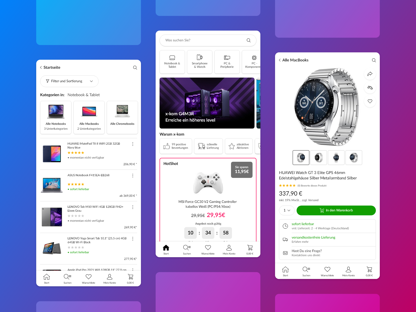 x-kom.de App app ecommerce mobile ui