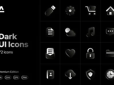 Dark UI Icons dark interface icons dark mode icons dark ui icons interface icons modern ui icons ui icons