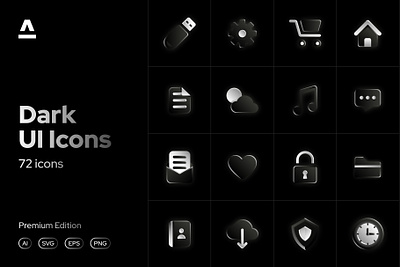 Dark UI Icons dark interface icons dark mode icons dark ui icons interface icons modern ui icons ui icons