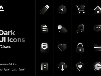Dark UI Icons dark interface icons dark mode icons dark ui icons interface icons modern ui icons ui icons
