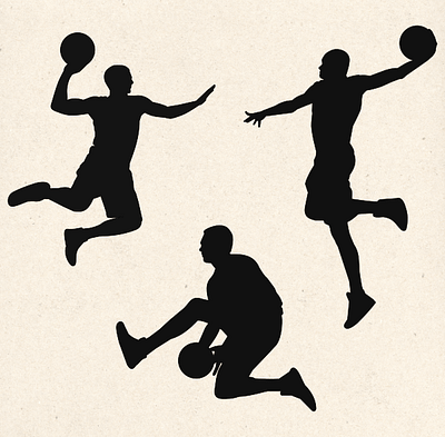 Basketball players dunking character design flat graphic design illustration vector