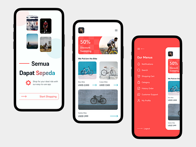 JabatBike - Bike Shop App bicycle bicycle app bike bike shop clean design ecommerce fun ride marketplace mobile mobile design shop ui ux