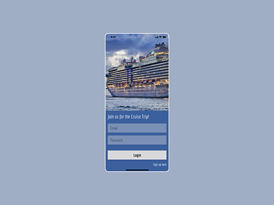 Cruise Booking Onboarding Screen app design ui visual design