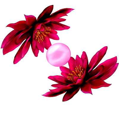 Flowering Pearl colorful digital art flower graphic design illustration
