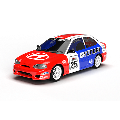 Hyundai Excel 3D Model 3d livery design livery template motorsport graphics