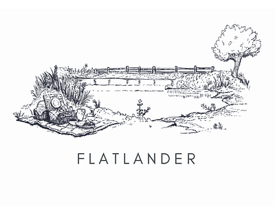 Flatlander Logo branding food illustratoin logo