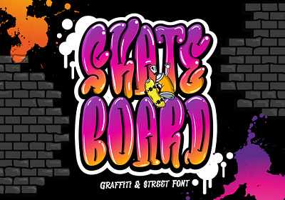 Skate Board Font font font design font family graffiti font