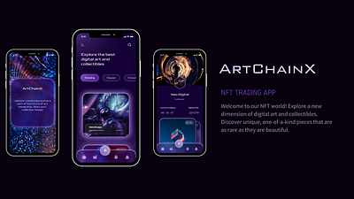 ArtChainX - NFT Trading App app design typography ui ux