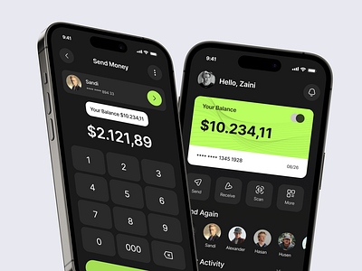 Bankrut - Mobile App bank dark mode design finance mobile ui ux