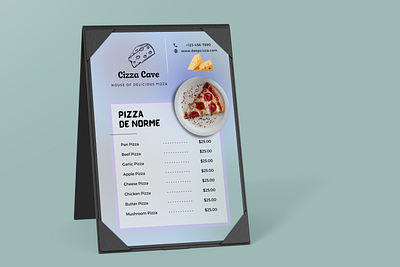 Pizza Menu for Cizza Cave branding design food food menu food menu design graphic design menu menu design pizza menu restaurant menu restaurant menu design typography