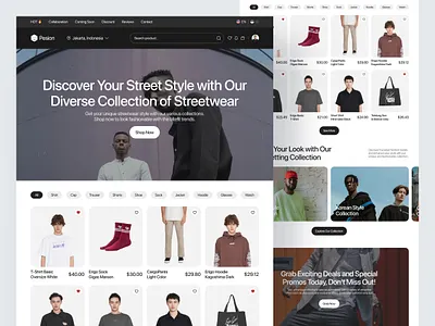 Pesion - Fashion Shop Landing Page clothing ecommerce fashion landing market marketplace model olshop online shop online store page shop shopping store style trend ui ux web design