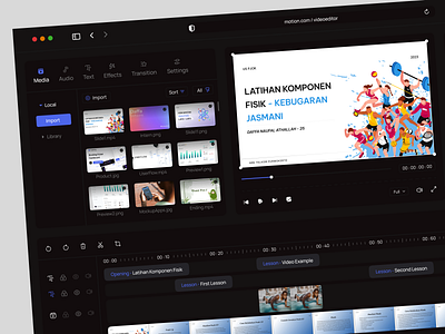 Video Editor Software blue dashboard design editor graphic design software ui uiux uix ux videoediting