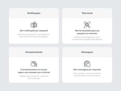 Empty states cloud description design empty empty states figma grayscale icons illustration internet light messages mobile not working notifications states ui