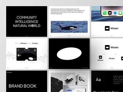 Whalet Logo Brand Book brand branding clean design graphic design logo logo design minimal simple ui whale logo