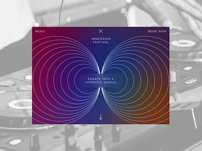 Day 85 - Immersion Festival abstract landing page minimal design music festival web design