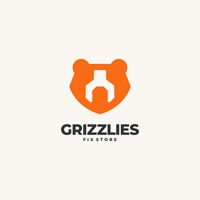 Grizzly Logo bear bear logo brand branding design garagephic studio graphic graphic design grizzly grizzly logo illustration logo ui ux vector