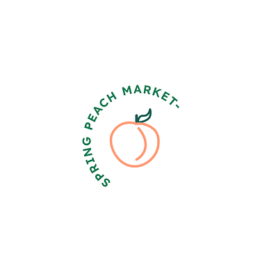 Spring Peach Market branding challe graphic design logo