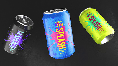 10 AM Splash Soda Brand - 3D Ads Mockup 10am 3d ads animation beverages branding product soda