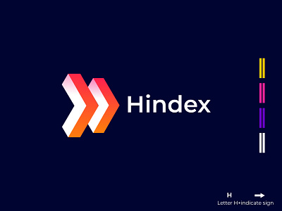 Modern, Creative, Custom, Hindex, 3D, Negative Space Logo 3d a b c d e f g h i j k l m n o p abstract logo branding colorful logo company logo custom logo design graphic design h letter logo illustration indicate logo logo logo design logo maker minimalist logo modern logo q r s t u v w x y z ui unique logo